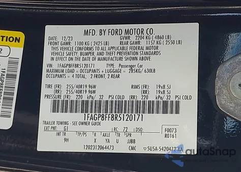 2024 Ford Mustang Gt from USA, damaged, VIN 1FAGP8FF8R5120171